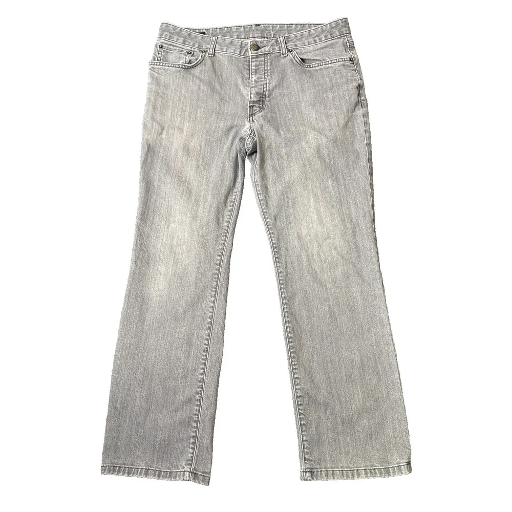 Patagonia Straight‎ Leg Jeans Mens 34x27 Button Fly Gray Organic Cotton Denim